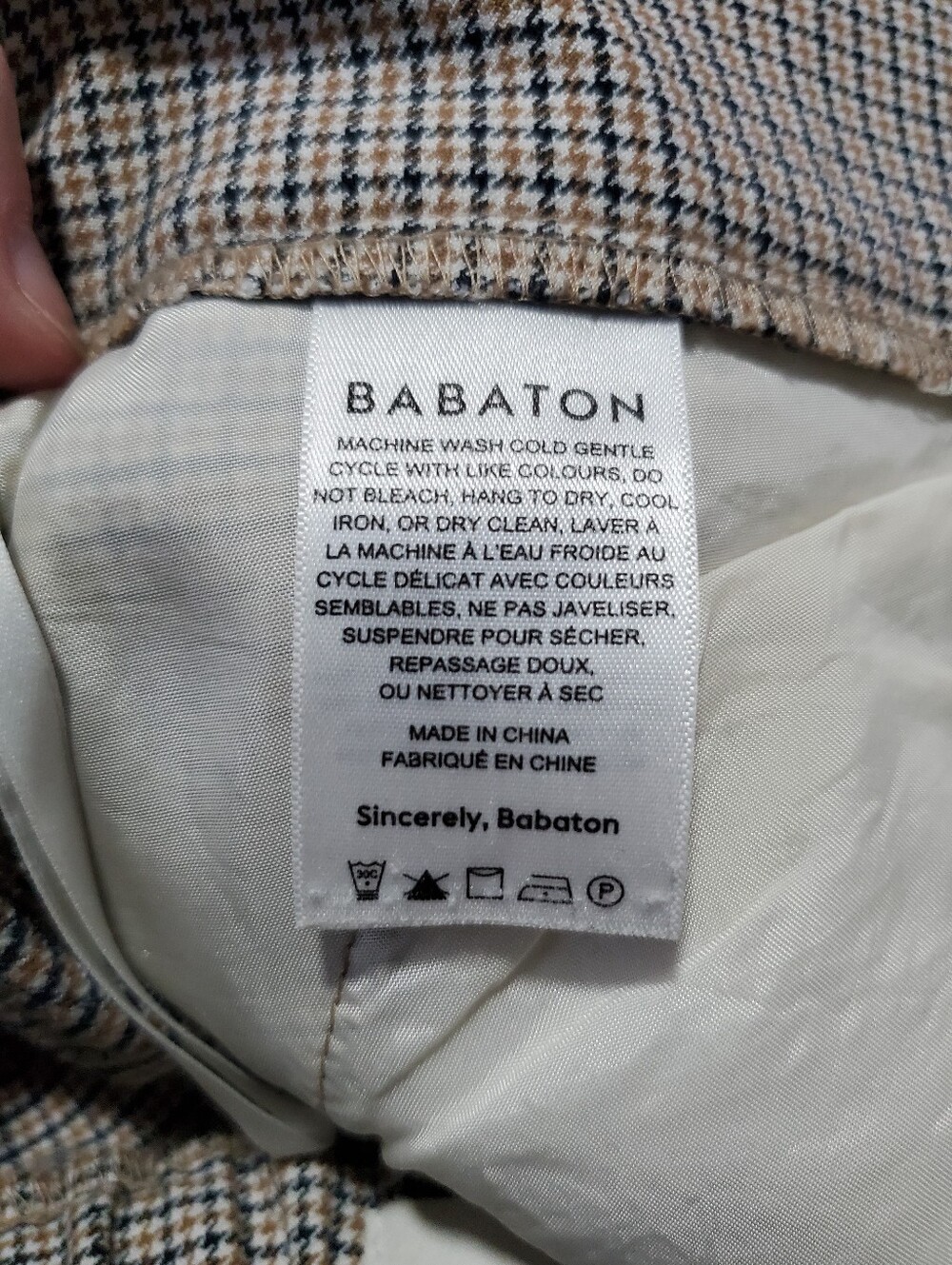 BABATON Conan 25" Cropped Pleated Dress Pants Houndstooth Sz 8 Pull-On Straight - Picture 10 of 13